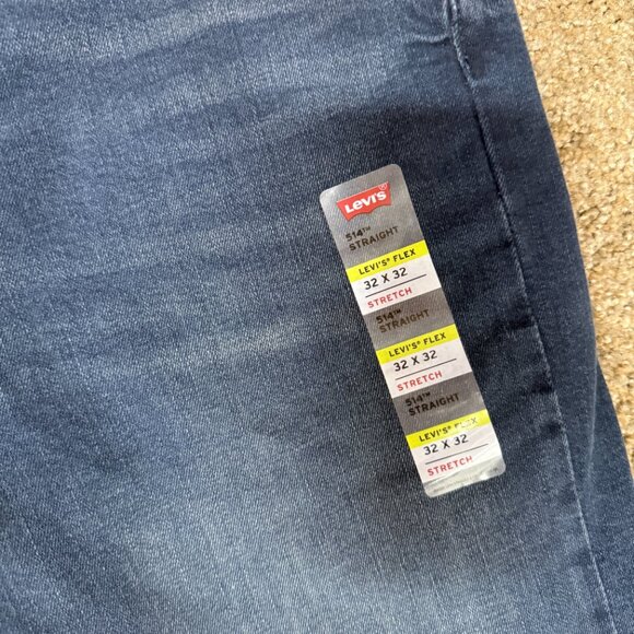 Levi's 514 Flex Straight Leg Jeans Mens 32x32 Blue Denim Cotton Stretch Low Rise - Picture 3 of 16